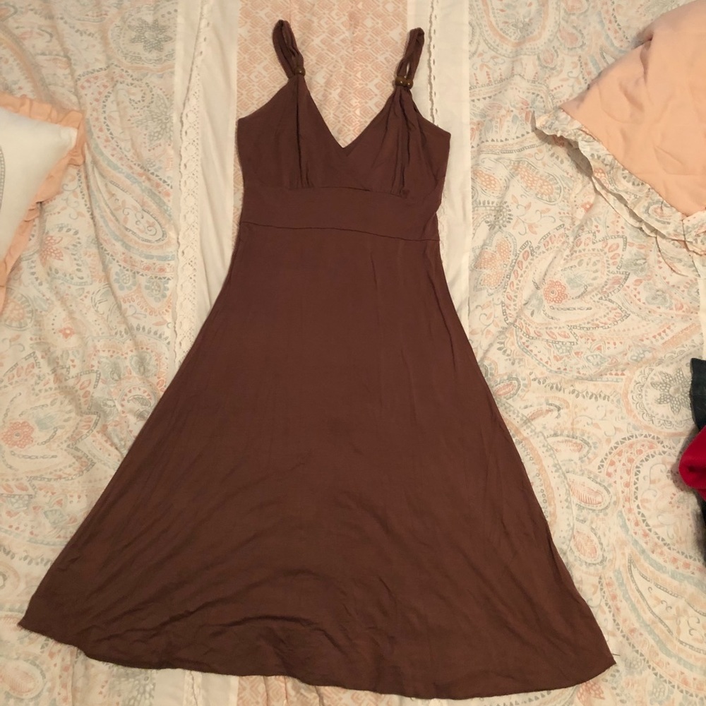 *FINAL PRICE* Kenzie brown sundress w/ bead accent